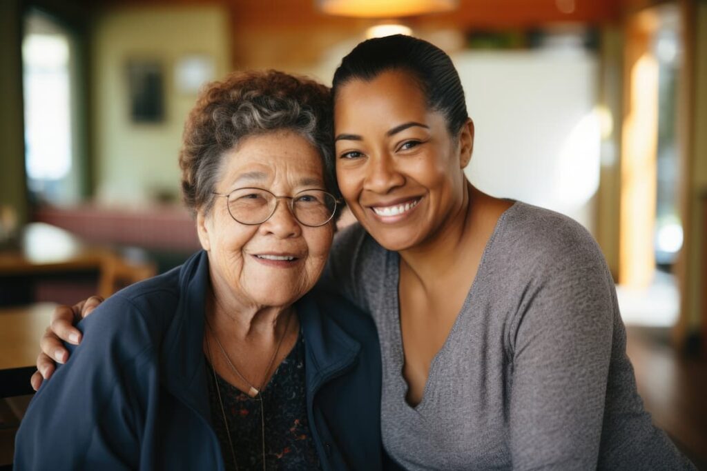 Baxter Senior Living | Senior Woman And Caretaker Embracing