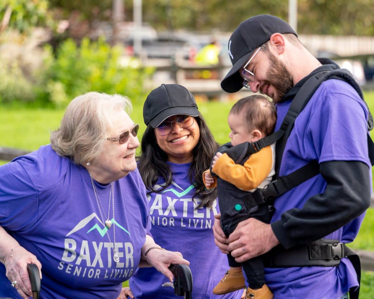 Baxter senior living | Family with baby